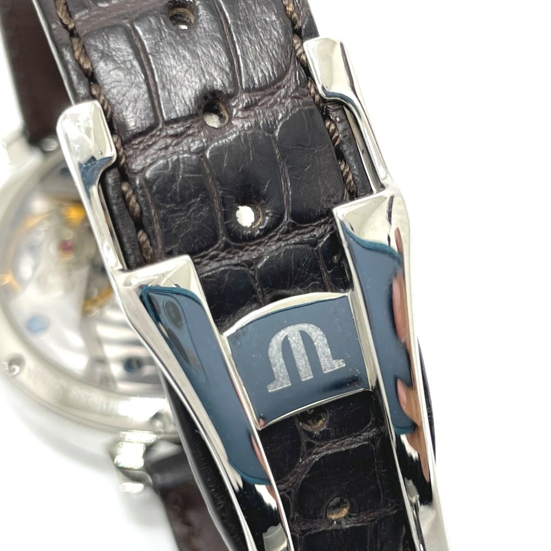 モーリスラクロア MAURICE LACROIX レトログラード MP6198 マスターピース 手巻き 腕時計 SS シルバー