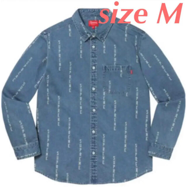 Supreme Logo Stripe Jacquard Denim Shirt