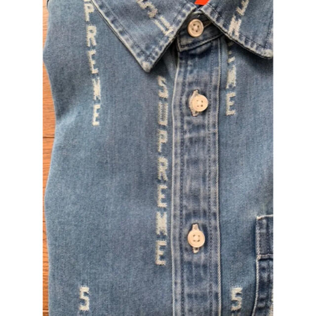 Supreme Logo Stripe Jacquard Denim Shirt