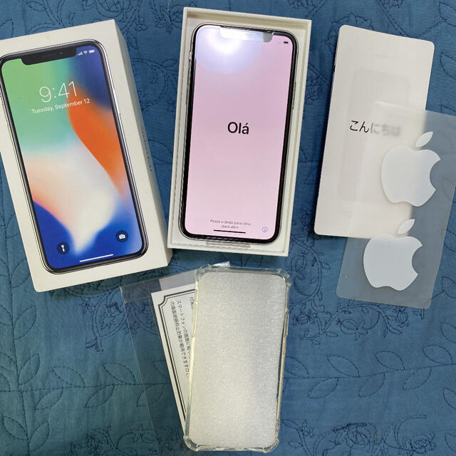 iPhone X silver 64G 新品未使用スマホ/家電/カメラ