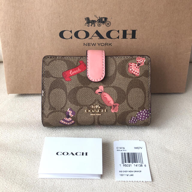 20-21年秋冬新作★新品 COACH 二つ折り財布 シグネチャー キャンディ