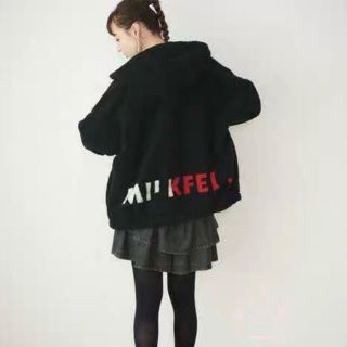 ミルクフェド(MILKFED.)のMILKFED. BACK LOGO BOA ZIP UP HOODIE(パーカー)