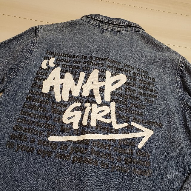 ANAP(アナップ)のANAPGIRL♡デニムワンピース M キッズ/ベビー/マタニティのキッズ服女の子用(90cm~)(ワンピース)の商品写真