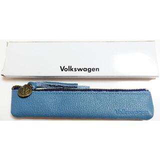フォルクスワーゲン(Volkswagen)のフォルクスワーゲン オリジナルペンケース レザー ブルー(ペンケース/筆箱)