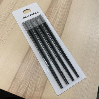 イケア(IKEA)の【新品】IKEA 耐熱プラスチック箸 4膳セット ブラック グレー(カトラリー/箸)