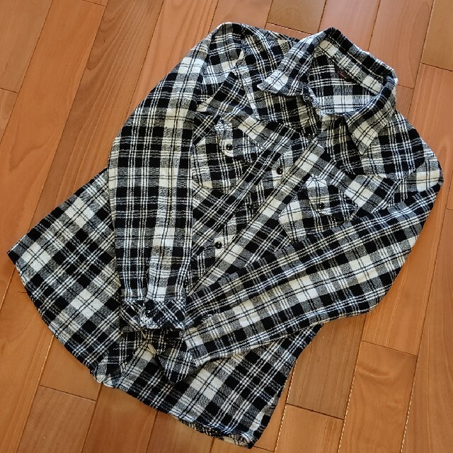 チェックシャツ(黒) レディースのトップス(シャツ/ブラウス(長袖/七分))の商品写真