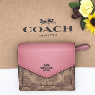 コーチ(COACH)のCOACH 財布　★大人気★　ピンク　シグネチャー　三つ折り　新品(財布)