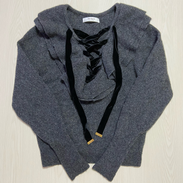 her lip to　Lace Up Wool-blend Pullover レディースのトップス(ニット/セーター)の商品写真