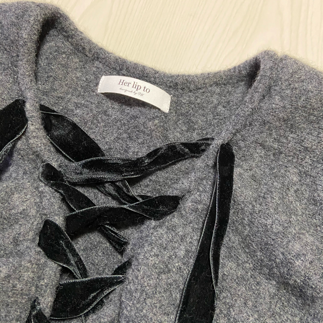 her lip to　Lace Up Wool-blend Pullover レディースのトップス(ニット/セーター)の商品写真