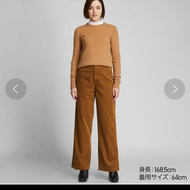 UNIQLO(ユニクロ)のユニクロ　ハイウエストコーデュロイワイドストレートパンツ レディースのパンツ(カジュアルパンツ)の商品写真