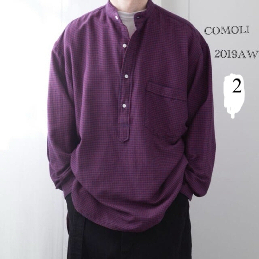 COMOLI(コモリ)の2019AW COMOLI コモリ ウールシルク プルオーバー　チェックシャツ メンズのトップス(シャツ)の商品写真