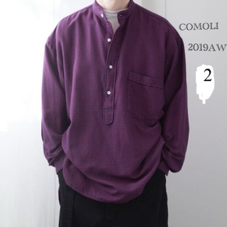 コモリ(COMOLI)の2019AW COMOLI コモリ ウールシルク プルオーバー　チェックシャツ(シャツ)