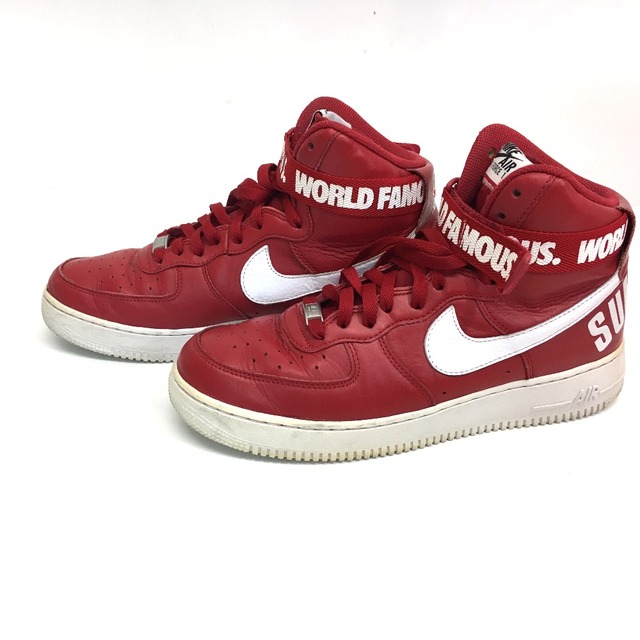 シュプリーム Supreme エアフォース1 ハイカットスニーカー ナイキ×シュプリーム 2014 NIKE × SUPREME AIR FORCE  1 HIGH SUPREME SP スニーカー レザー レッド