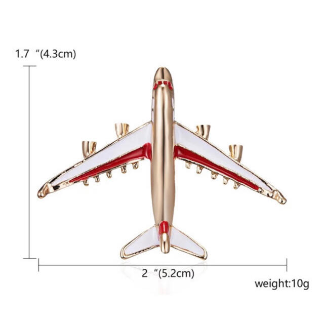 【新品未使用】飛行機ブローチ レディースのアクセサリー(ブローチ/コサージュ)の商品写真