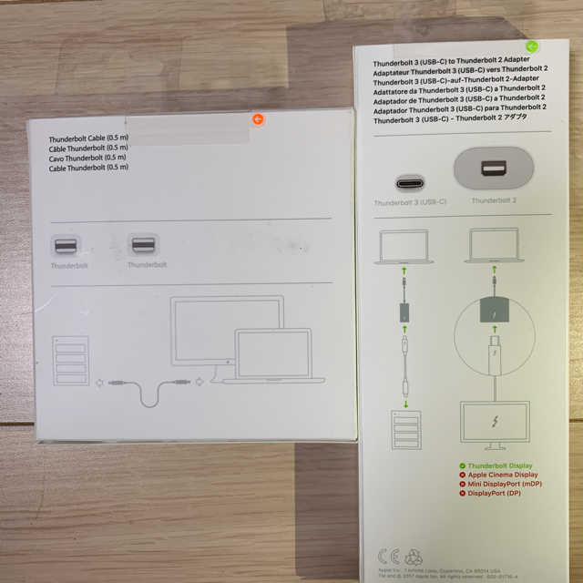 Apple サンダーボルトケーブル0.5m  変換アダプター 3→2PC/タブレット
