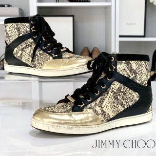 JIMMY CHOO - 2025 ジミーチュウ パイソン柄 ハイカットスニーカーの