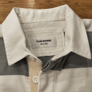 トムブラウン Tシャツ トリコロールグログランテープ有 4BAR無 白ホワイト