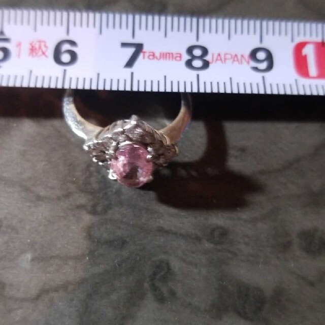 プラチナ900 ダイヤ&ピンクサファイア リング 指輪