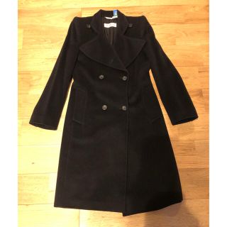 マックスマーラ(Max Mara)のマックスマーラMAXMARA 白タグ　カシミヤウールコート　ネイビーダブル(ロングコート)