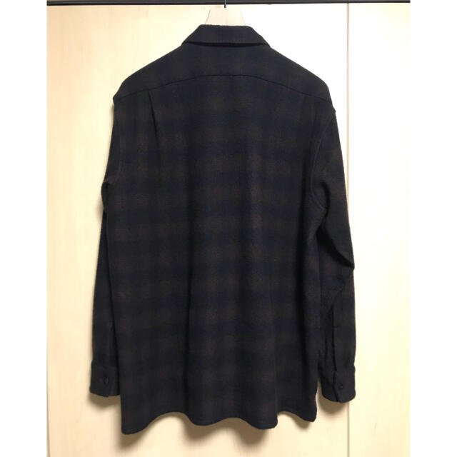 COMOLI(コモリ)のcomoli 20aw ウールチェックオープンカラーシャツ BROWN サイズ2 メンズのトップス(シャツ)の商品写真
