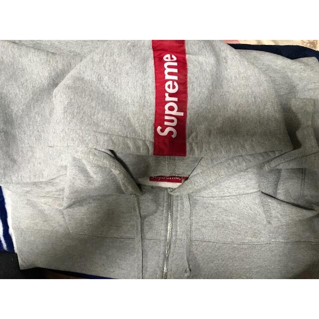 S 14AW Supreme tape logo zip up Hooded L