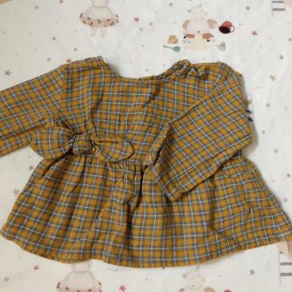 ザラキッズ(ZARA KIDS)のZARA baby チェック柄カットソー(シャツ/カットソー)