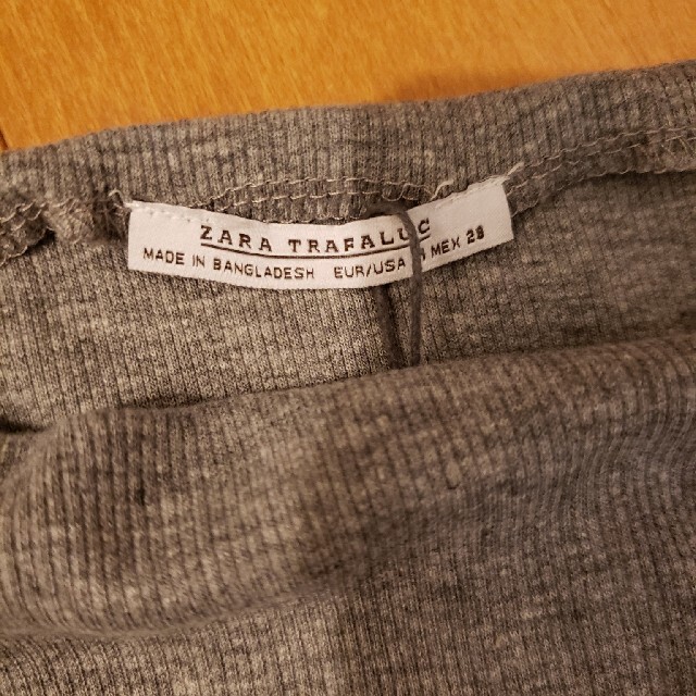 ZARA(ザラ)のZARA　ボートネック　リブTシャツ レディースのトップス(Tシャツ(半袖/袖なし))の商品写真