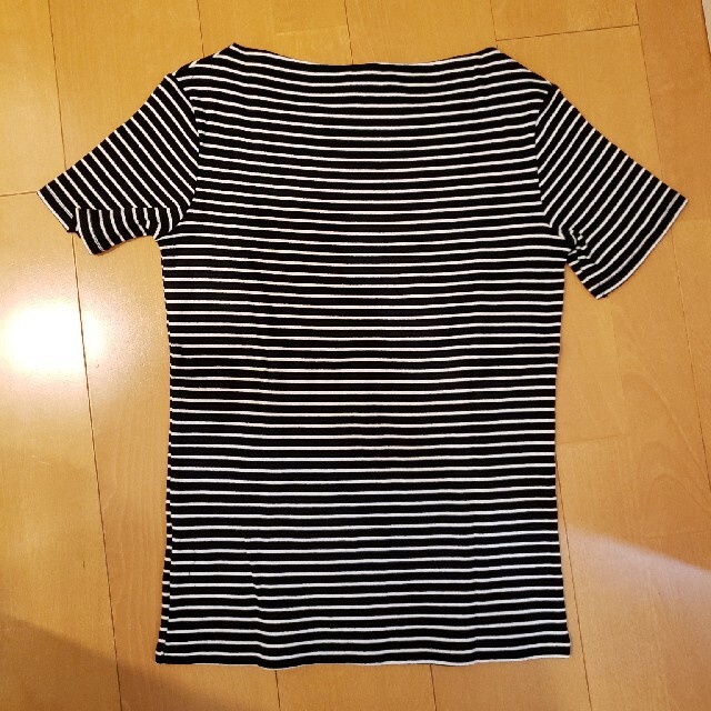 ZARA(ザラ)のボーダー　ボートネック　リブTシャツ レディースのトップス(Tシャツ(半袖/袖なし))の商品写真