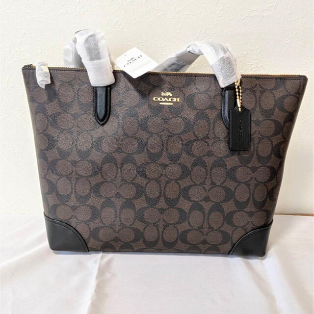 ★新品★ Coach zip top tote コーチ トートバッグ A4サイズ間口ファスナー開閉内部