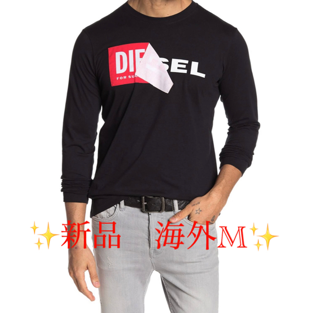 ★新品★ DIESEL ディーゼル スクラッチ ロゴ　長袖 TシャツDIESEL