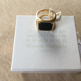 マルタンマルジェラ(Maison Martin Margiela)の20SS新品S メゾン マルジェラ 4ステッチ リング 指輪 ブラック ゴールド(リング(指輪))