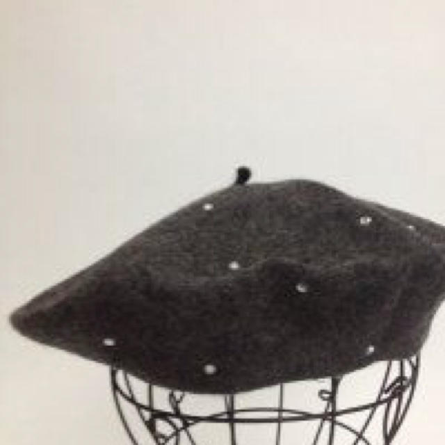送料無料 ウール ラインストーンベレー帽 レディースの帽子(ハンチング/ベレー帽)の商品写真
