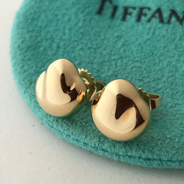 レディースTiffany K18YG ナゲットピアス 希少美品