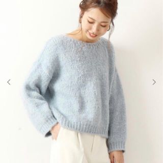 完売 spick & span リブＶネックニット グレー