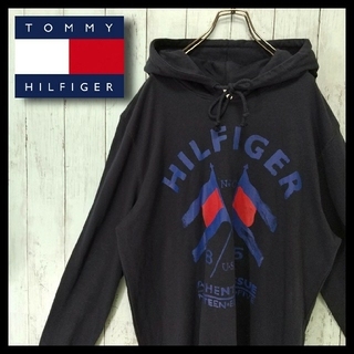 トミーヒルフィガー(TOMMY HILFIGER)の【希少】トミーヒルフィガー ビックサイズ プルオーバーパーカー 90s ゆるだぼ(パーカー)