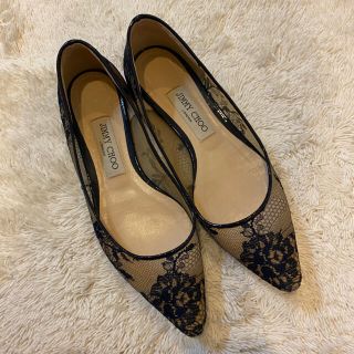 【値下げ中】JIMMY CHOO ジミーチュウ  レースフラットパンプス