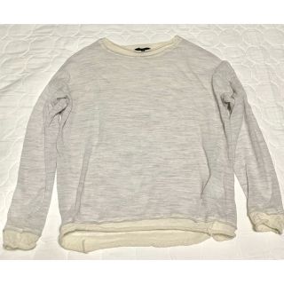 USED☆パドカレ☆ウールガーゼカットソー☆ホワイトグレー系