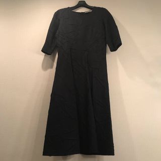 ジルサンダー(Jil Sander)のジルサンダー JIL SANDER 紺色 ミモレ丈 ワンピース 34(ロングワンピース/マキシワンピース)