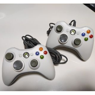 エックスボックス360(Xbox360)のXBOX360 有線コントローラー×2個(家庭用ゲーム機本体)