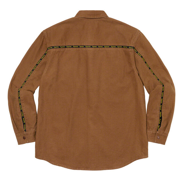 Supreme Logo Taping Work Shirt Brown