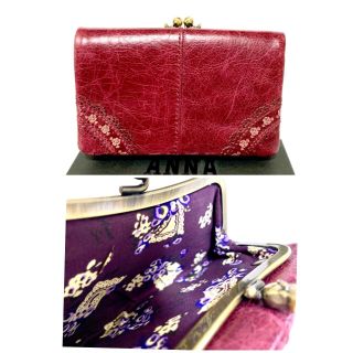 【新品未使用】ANNA SUI ローズガーデン 紫 鳥 パープル 財布 がま口