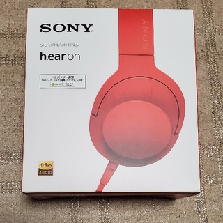 ソニー(SONY)のSONY h.ear on MDR-100A シナバーレッド　ヘッドホン(ヘッドフォン/イヤフォン)