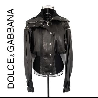 Dolce & Gabbana ドルチェ&ガッバーナ 本革 レザージャケット 黒