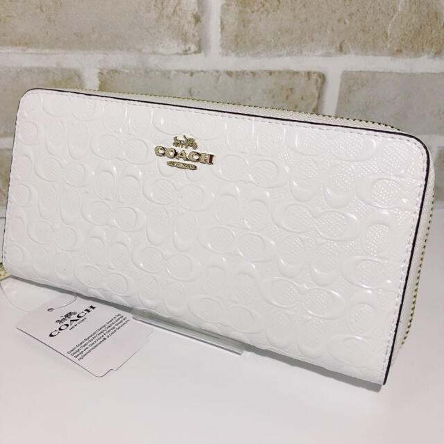 新品・未使用）coach長財布 白 - 財布