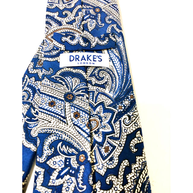 DRAKES(ドレイクス)の「美品」Drake's（ドレイクス）プリントタイ：ブルー メンズのファッション小物(ネクタイ)の商品写真