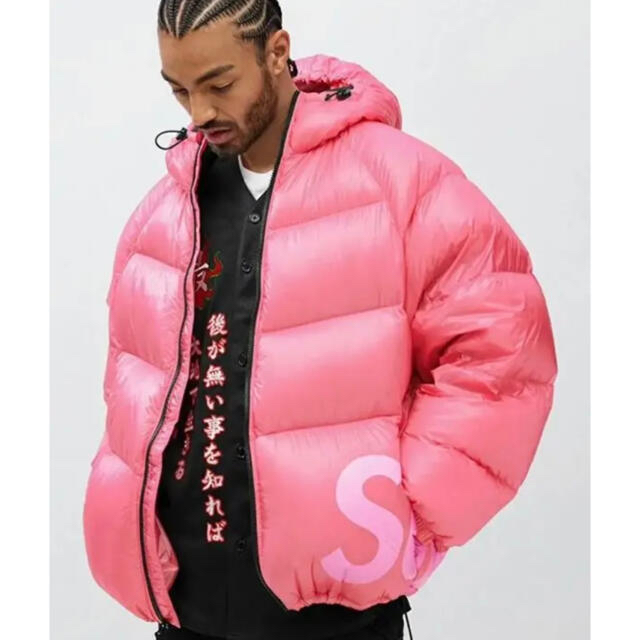 Supreme hooded down jacket pink M 新品