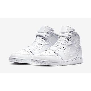 ナイキ(NIKE)の完売サイズ『新品タグ付』AIR JORDAN 1 MID WHITE ホワイト(スニーカー)