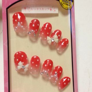 赤ドットネイルチップ(つけ爪/ネイルチップ)