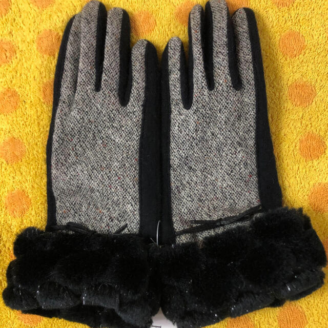 PRIVATE LABEL(プライベートレーベル)のプライベートレーベル　ツィードニット手袋 レディースのファッション小物(手袋)の商品写真