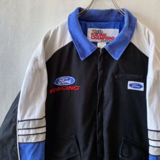 フォード(Ford)のレア 90’s Ford レーシングジャケット NASCAR XL ストリート(ブルゾン)